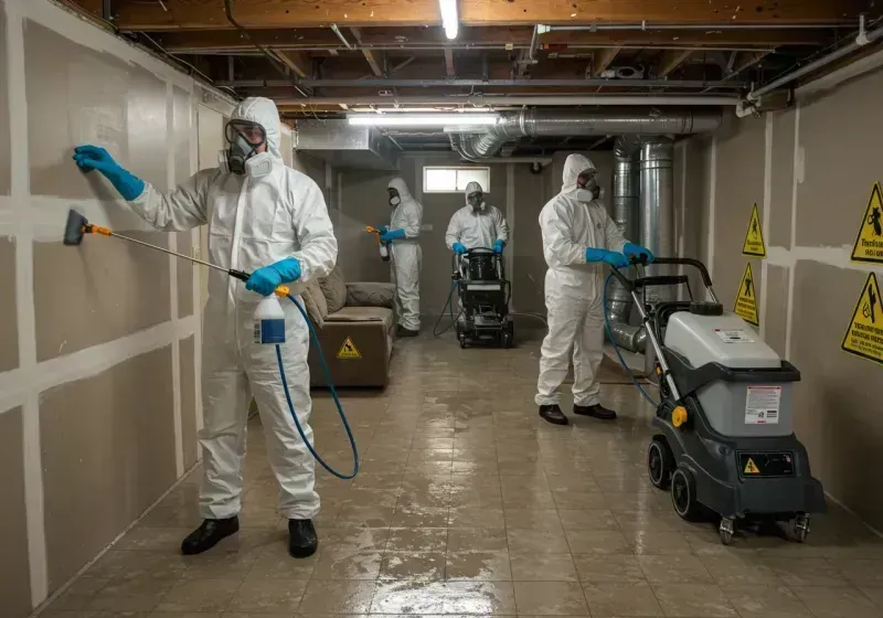 Basement Moisture Removal and Structural Drying process in Midland, MI